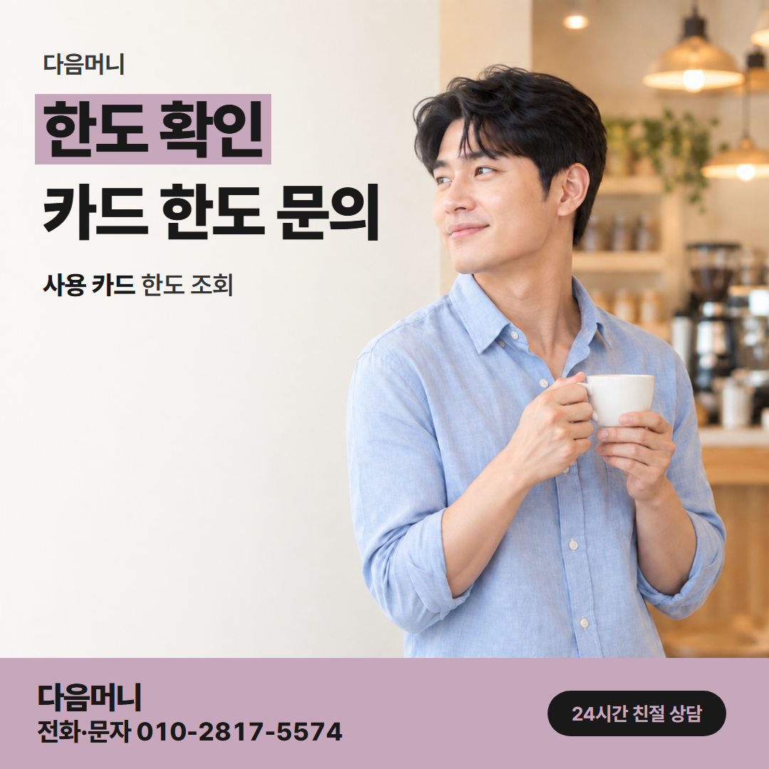 다음머니 신용카드깡 카드사마다 다르게 남아 있는 한도